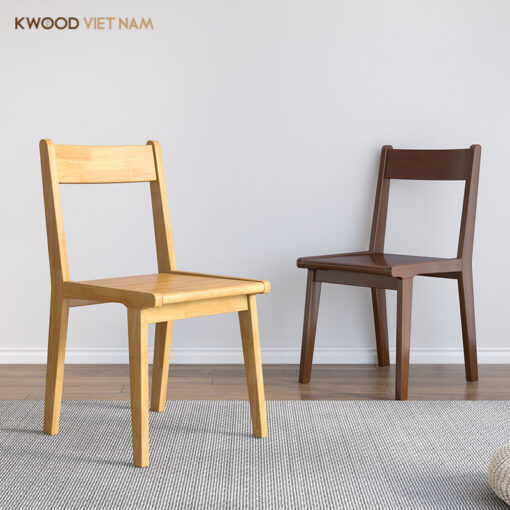 Ghế ăn gỗ sồi nguyên tấm phong cách Bắc Âu - GA038