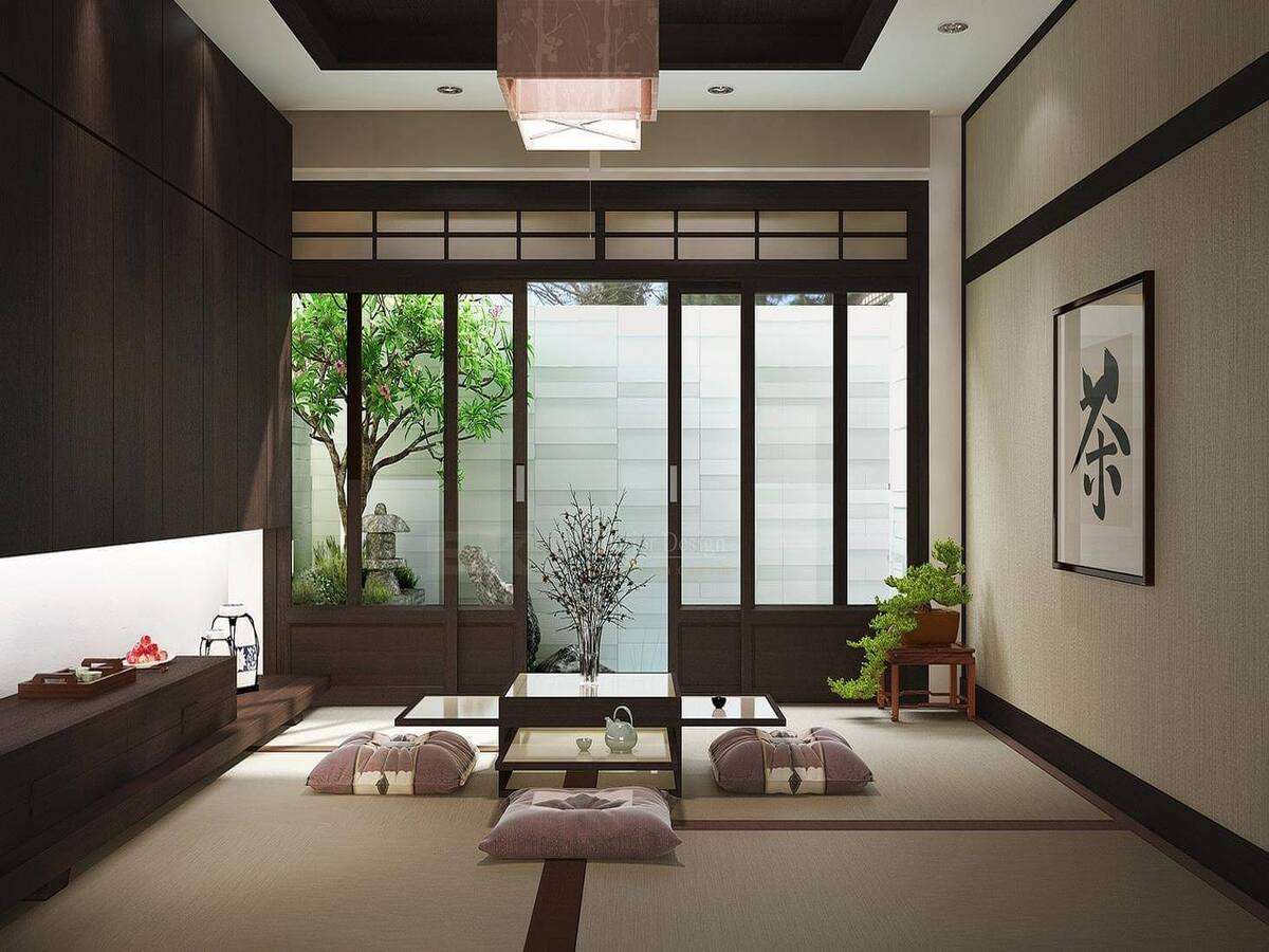 Ấn tượng với nội thất phòng khách thiết kế theo phong cách Nhật Bản (nguồn sưu tầm)