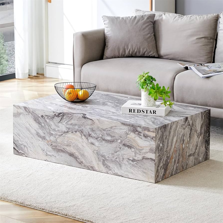 Mẫu bàn trà hình chữ nhật mặt đá Ceramic (nguồn sưu tầm)