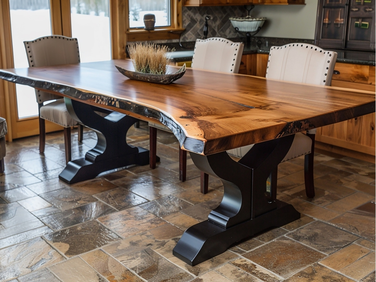 Bàn ăn gỗ me tây Nội Thất Rustic Wood (Nguồn: Sưu tầm)
