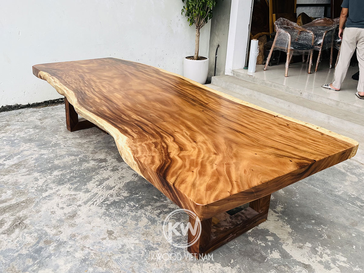 Mặt bàn gỗ me tây nguyên tấm cao cấp - BMT116