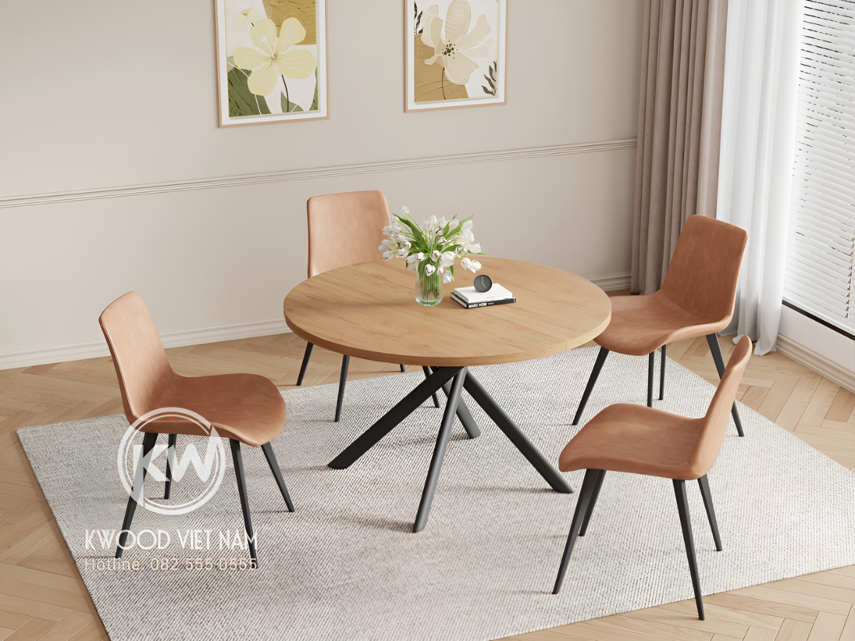Mẫu bàn tròn gỗ đẹp tại KWOOD VIỆT NAM