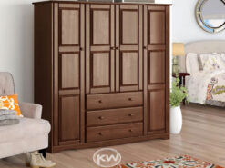 Tủ quần áo 4 cửa 100% gỗ nguyên khối - TQA18