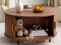 Bàn cafe tròn hiện đại có cửa trượt cong 360° - BCF98 (3)