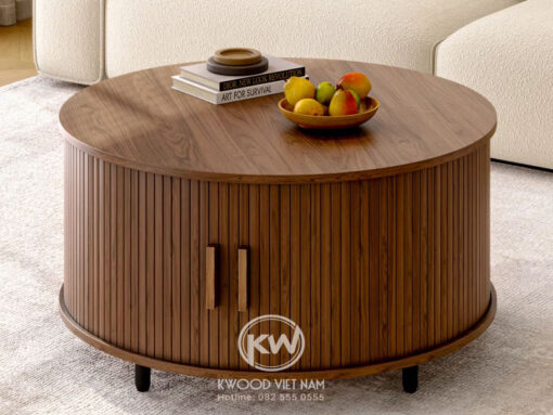 Bàn cafe tròn hiện đại có cửa trượt cong 360° - BCF98