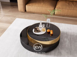 Bàn trà kính cường lực màu đen - BT247 (2)