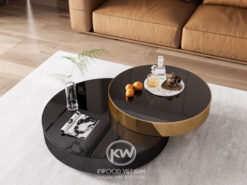 Bàn trà kính cường lực màu đen - BT247
