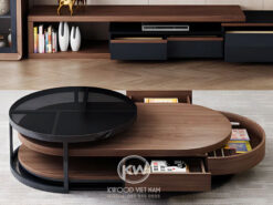 Bàn trà lồng nhau mặt gỗ nguyên khối - BT127 (3)