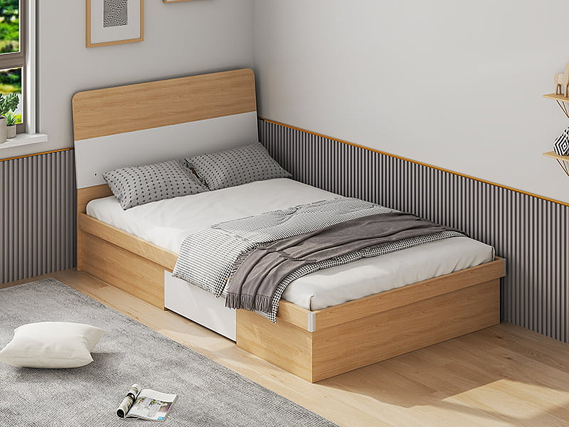 Giường gỗ 1m MDF chống ẩm, chịu lực tốt. Giá: 1.7 triệu (Nguồn: Sưu tầm)