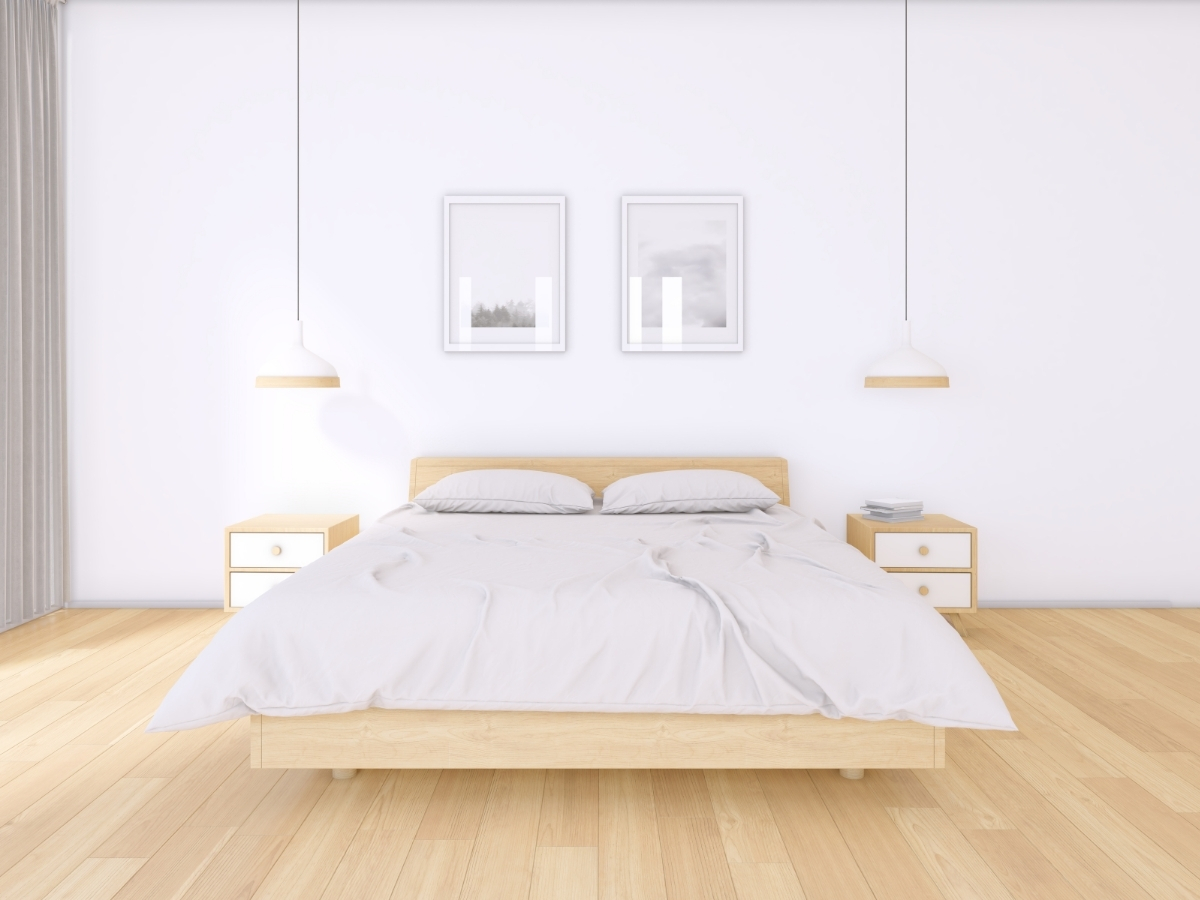 Giường ngủ gỗ sồi kiểu Nhật chân thấp (Nguồn: Sưu tầm)