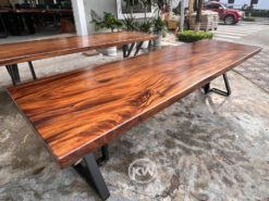 Mặt bàn gỗ me tây nguyên tấm chân sắt sơn tĩnh điện - BMT148