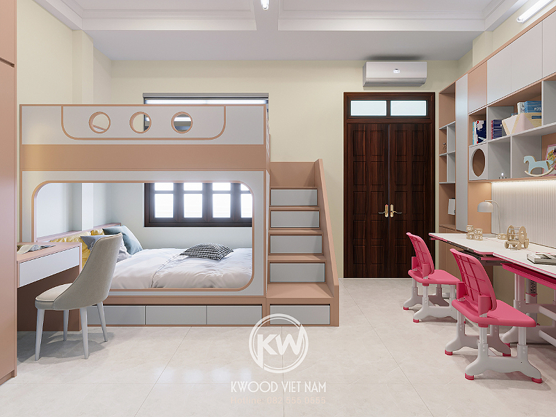 Phòng ngủ được cải tạo phù hợp với nhu cầu của gia đình