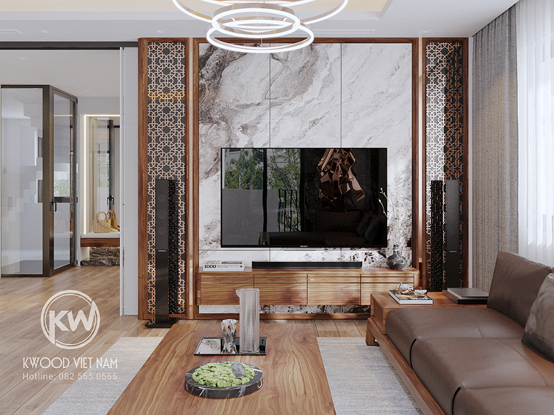 Dự án thiết kế nội thất quận 1 phòng khách do Kwood Việt Nam thực hiện- View 5
