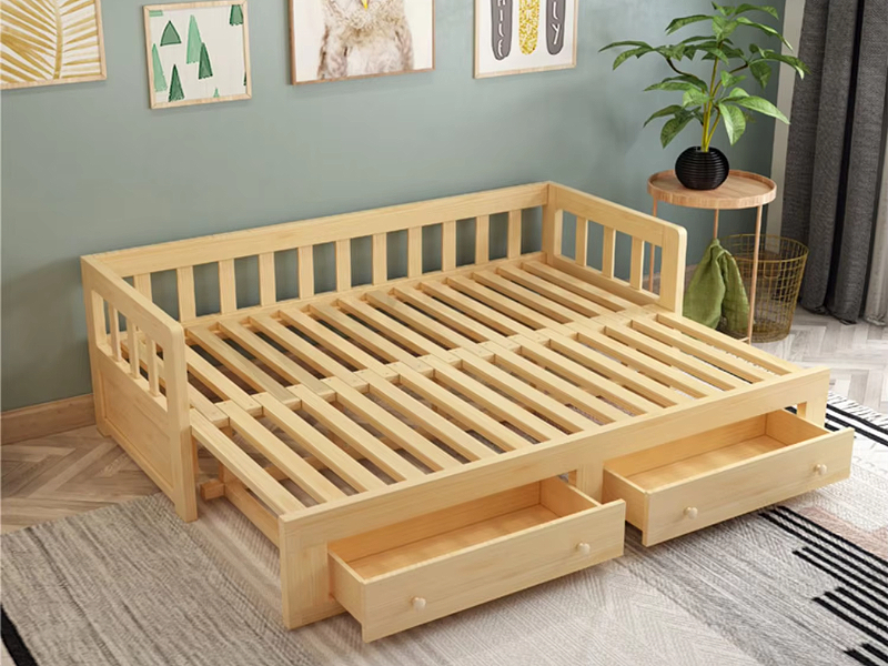 Sofa giường gỗ có kệ để đồ tiện dụng – Giá 7.600.000₫ (Nguồn: Sưu tầm)