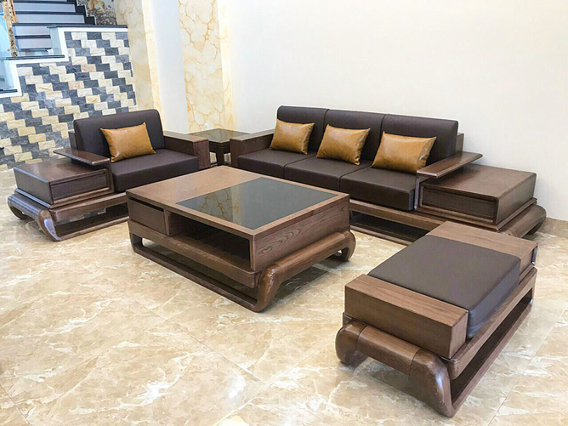 Sofa gỗ sồi màu óc chó thiết kế thanh lịch – Giá 5.700.000₫ (Nguồn: Sưu tầm)