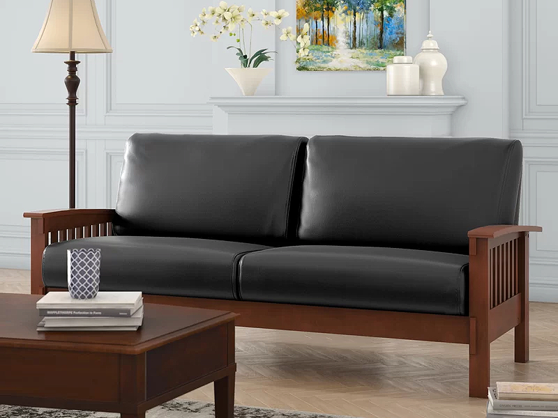 Sofa gỗ tự nhiên bọc nệm da êm ái – Giá 6.200.000₫ (Nguồn: Sưu tầm)