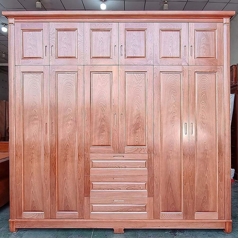 Tủ quần áo gỗ tự nhiên 6 cánh vừa bền bỉ vừa mang lại sự sang trọng cho không gian sống (Nguồn: Sưu tầm)