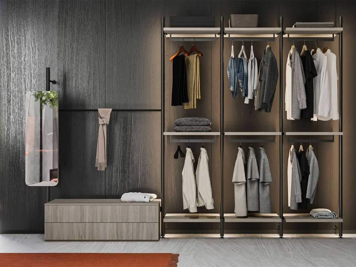 Kiểu tủ quần áo không cánh dạng treo với thiết kế tối giản và tinh tế (Nguồn: sưu tầm)