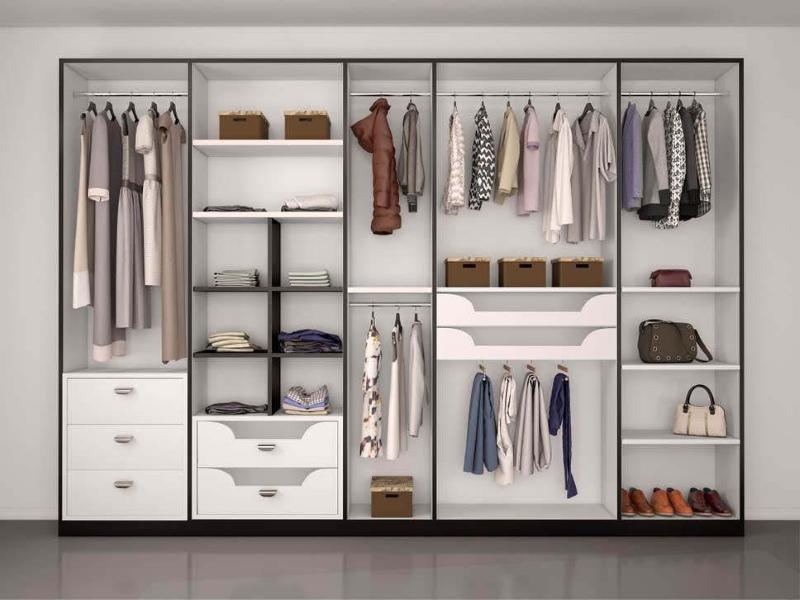 Mẫu tủ quần áo không cánh với khung tủ bằng kim loại (Nguồn: Sưu tầm)
