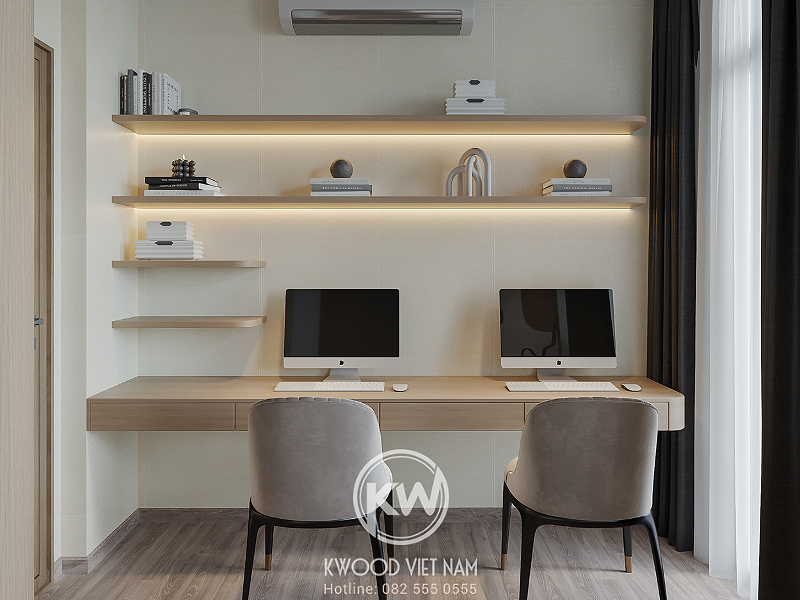 Nội thất phòng làm việc được thi công bởi xưởng sản xuất nội thất Kwood Việt Nam