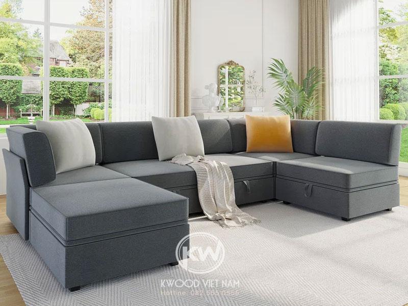 Sofa phòng khách nối liền ấn tượng
