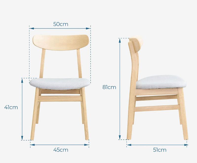 Kích thước ghế ăn tiêu chuẩn phù hợp với bộ bàn ăn 6 ghế (Nguồn: Sưu tầm)