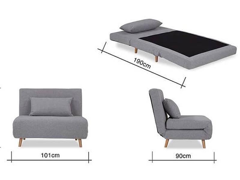 Kích thước tham khảo Sofa giường nhỏ có thể thay thế giường đơn (Nguồn: Sưu tầm)