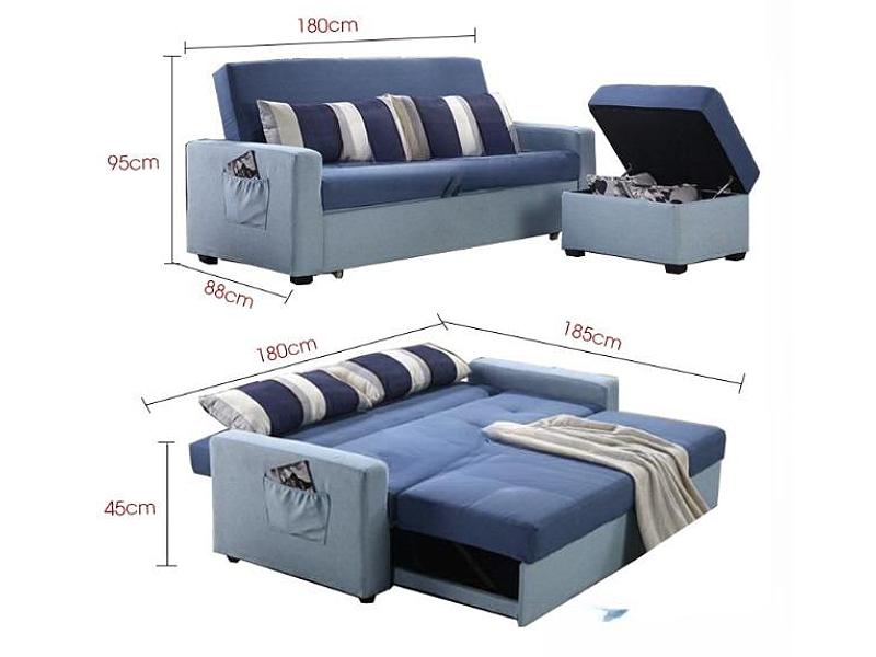 Kích thước tham khảo Sofa Bed vừa dành cho 3-4 người (Nguồn: Sưu tầm)