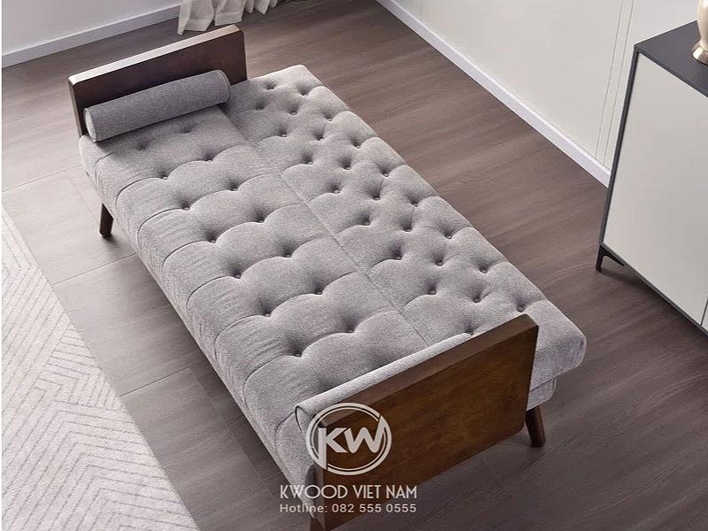 Ghế sofa giường tay vịn bọc nệm êm ái, mang phong cách cổ điển, sang trọng – mã SF138