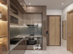 Tủ bếp chữ L gỗ công nghiệp MDF phủ Acrylic cao cấp - TB002