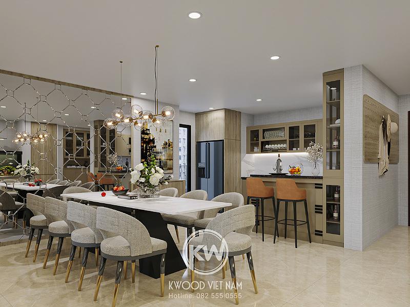 Mẫu bếp chữ I được bố trí trong không gian bếp có diện tích hạn chế