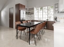 Tủ bếp chữ U gỗ công nghiệp MDF phủ Melamine - TB011