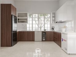 Sản phẩm tủ bếp chữ U gỗ công nghiệp MDF phủ Melamine - TB011