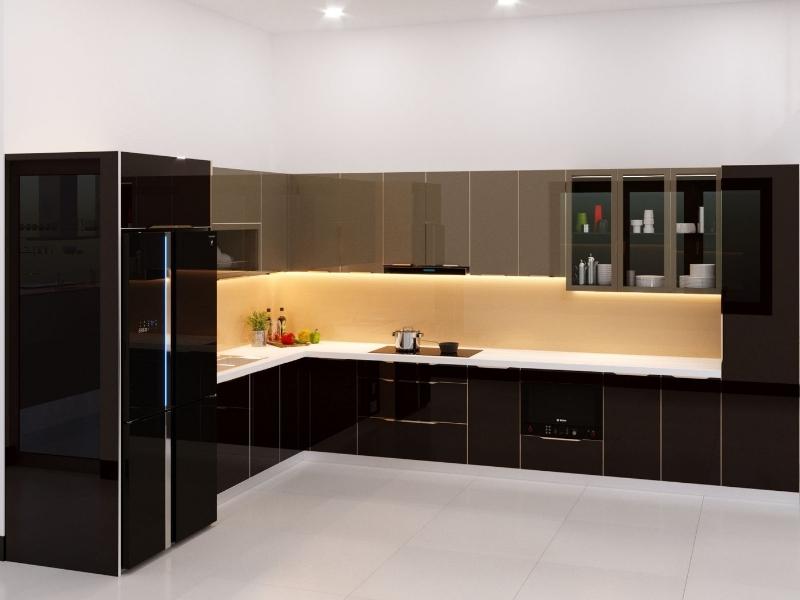Giá tủ bếp Inox cánh kính có thể thay đổi tùy vào kiểu dáng, phụ kiện đi kèm và tay nghề thi công (Nguồn: Sưu tầm)