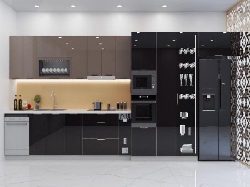 Tủ bếp Inox cánh kính có trọng lượng khá nặng (Nguồn: Sưu tầm)