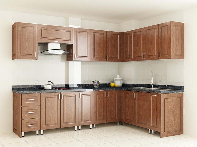 Mẫu tủ bếp inox đẹp với cánh tủ bằng gỗ tự nhiên ấm áp, gần gũi (Nguồn: Sưu tầm)