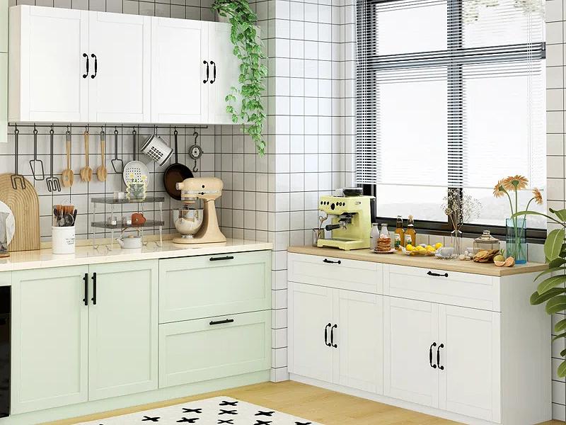 Tủ bếp tuy nhỏ nhưng vẫn đầy đủ các khu vực để thuận tiện nấu nướng (Nguồn: Sưu tầm)