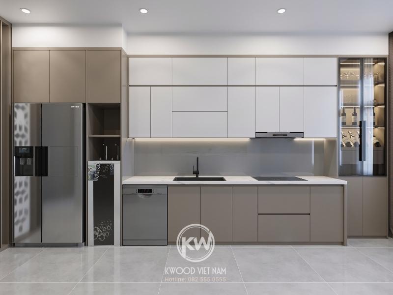 Thiết kế, sản xuất, thi công tủ bếp nhựa cho nhà phố Kwood Việt Nam