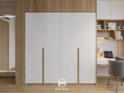 Tủ quần áo 4 cánh mở thiết kế âm tường - TQA39