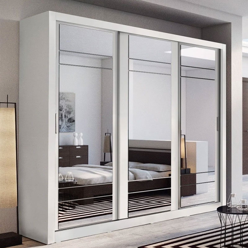 Tủ quần áo cửa trượt 3 cánh màu trắng hiện đại (Nguồn: Sưu tầm)