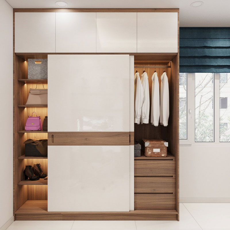 Tủ gỗ MDF có kệ đựng phụ kiện (Nguồn: Sưu tầm)
