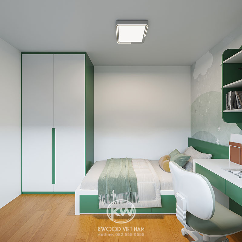 Kết hợp 2 màu xanh trắng hòa quyện làm điểm nhấn