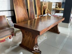 Bàn gỗ me tây nguyên khối dài 2m - BMT192