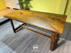 Bàn gỗ me tây nguyên tấm thiết kế mộc mạc - BMT198