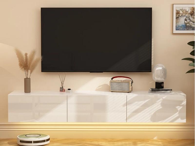 Kệ tivi treo tường bằng nhựa được thiết kế được thiết kế với độ bền cao (Nguồn: Sưu tầm)