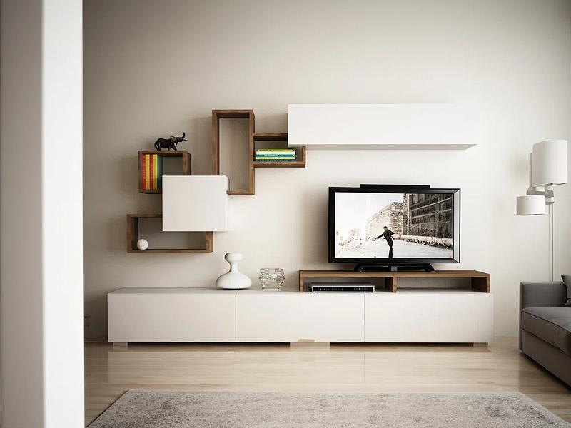 Trước khi mua hoặc đặt làm kệ tivi, hãy đo kích thước không gian thật kĩ lưỡng(Nguồn: Sưu tầm)